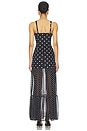 view 3 of 3 Tillie Sheer Bottom Maxi Dress in Black & White Polka