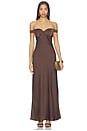 view 2 of 4 Raphaella Off Shoulder Maxi Dress in Bitter Chocolate
