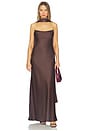 view 1 of 4 Madeleine Strapless Maxi Dress in Bitter Chocolate