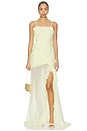 view 1 of 4 Eziya Ruched Frill Trim Maxi Dress in Lemon