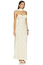 view 3 of 4 Amana Strapless Scarf Maxi Dress in Lemon