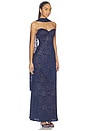 view 3 of 4 Amana Strapless Scarf Maxi Dress in Navy
