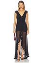 view 1 of 4 Blythe V-neck Frill Maxi Dress in Black
