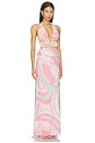 view 2 of 4 Xylia Halter Low Plunge Maxi Dress in Camino Pink