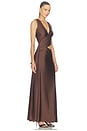 view 2 of 4 Mazini Deep Plunge Maxi Dress in Bitter Chocolate