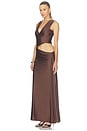 view 4 of 4 Mazini Deep Plunge Maxi Dress in Bitter Chocolate