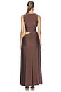view 5 of 4 Mazini Deep Plunge Maxi Dress in Bitter Chocolate