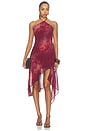 view 1 of 4 Angeline Handkerchief Mini Dress in Quinn Cherry