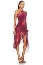 view 2 of 4 Angeline Handkerchief Mini Dress in Quinn Cherry