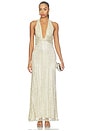 view 1 of 4 VESTIDO MAXI CON ESCOTE EN V PRONUNCIADO ANNETTE in Champagne