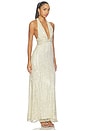 view 2 of 4 VESTIDO MAXI CON ESCOTE EN V PRONUNCIADO ANNETTE in Champagne