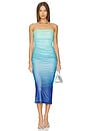 view 1 of 3 VESTIDO MIDI KENDALL in Aqua Ombre