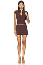 view 5 of 6 Vieno Fitted Mini Skort in Bitter Chocolate