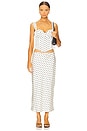 view 5 of 6 Karlita Midi Skirt in White Polka