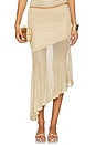 view 1 of 6 Elaine Flounce Midi Skirt in Gold
