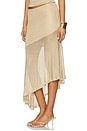 view 3 of 6 Elaine Flounce Midi Skirt in Gold