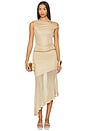 view 5 of 6 Elaine Flounce Midi Skirt in Gold