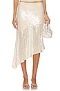 view 1 of 6 Eris Sequin Flounce Midi Skirt in Sand