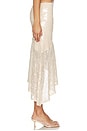 view 2 of 6 Eris Sequin Flounce Midi Skirt in Sand