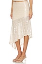 view 3 of 6 Eris Sequin Flounce Midi Skirt in Sand