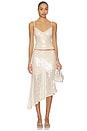 view 5 of 6 Eris Sequin Flounce Midi Skirt in Sand