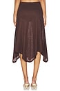 view 4 of 6 Roxelle Handkerchief Midi Skirt in Bitter Chocolate