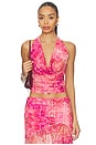 view 1 of 4 Emery Cowl Halter Top in Gaia Pink