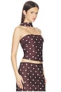 view 2 of 4 Blaine Top in Chocolate & Lemon Polka Dot