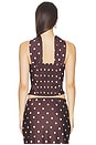 view 3 of 4 Blaine Top in Chocolate & Lemon Polka Dot