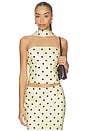 view 1 of 4 Blaine Top in Lemon & Chocolate Polka Dot