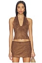 view 1 of 4 Kitty V-neck Halter Top in Chocolate
