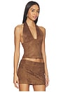 view 2 of 4 Kitty V-neck Halter Top in Chocolate