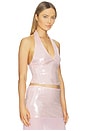 view 2 of 5 Adeluna Deep Plunge Halter Top in Light Pink