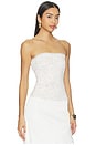 view 2 of 5 Loana Lace Trim Strapless Top in White