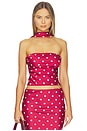 view 1 of 4 Blaine Top in Cherry & White Polka Dot