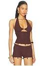 view 2 of 5 TOP HALTER BAILEE in Cocoa