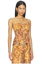 view 2 of 5 Skylar Sheer Halter Split Front Top in Magnolia Mango