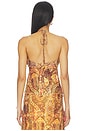 view 3 of 5 Skylar Sheer Halter Split Front Top in Magnolia Mango