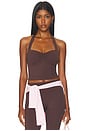 view 1 of 5 Sammy Backless Halter Top in Chocolate