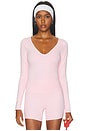 view 1 of 5 Zelda Low V-neck Long Sleeve Top in Ballet Pink