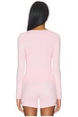 view 4 of 5 Zelda Low V-neck Long Sleeve Top in Ballet Pink