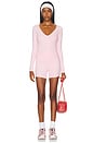 view 5 of 5 Zelda Low V-neck Long Sleeve Top in Ballet Pink