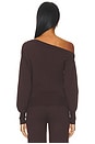 view 4 of 4 Heather Off Shoulder Knit Top in Chocolate