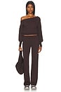view 5 of 4 Heather Off Shoulder Knit Top in Chocolate