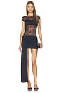 view 6 of 6 Opaline Boat Neck Lace Bodysuit in Black