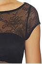 view 7 of 6 Opaline Boat Neck Lace Bodysuit in Black