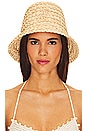 view 1 of 3 Embellished Straw Bucket Hat in Natural Straw