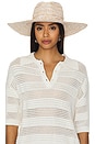view 1 of 3 Straw Fedora in Natural Straw & White