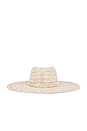 view 2 of 3 Straw Fedora in Natural Straw & White