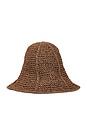 view 3 of 3 Monogram Embellished Bucket Hat in Brown
